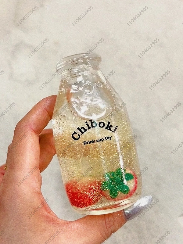 Handmade Glass Fruit Squishy — Clear Jelly Stress Ball Fidget Toy