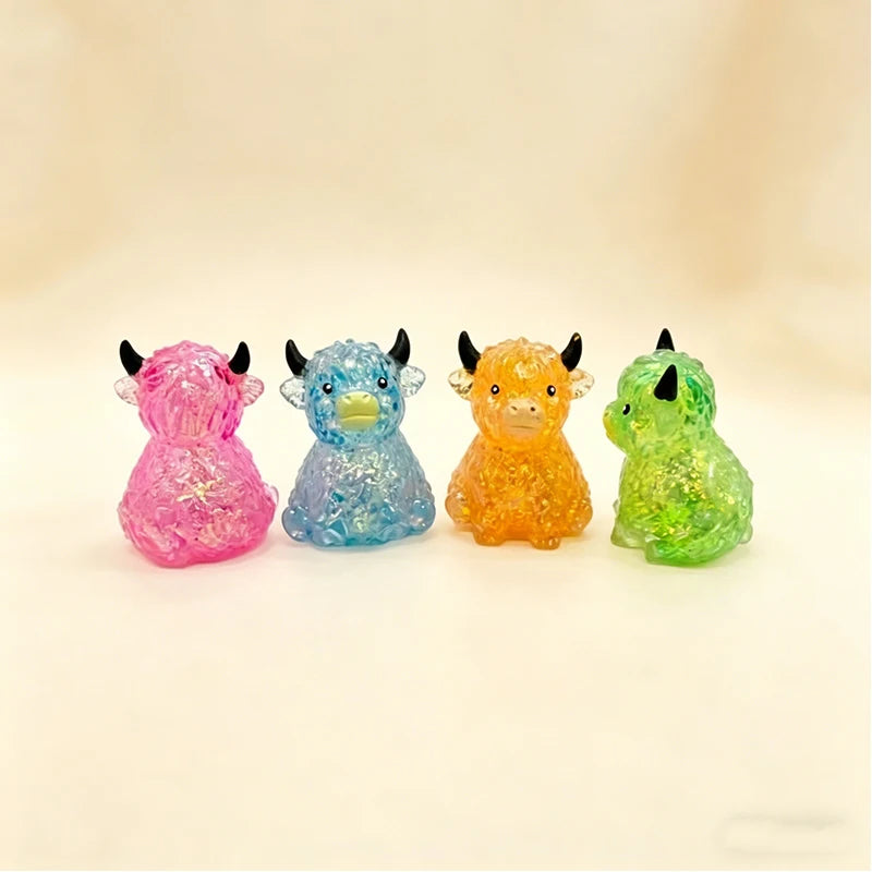 Glitter Highland Cow Squishies Fidget Toy