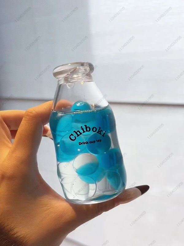 Handmade Gemstone Bottle Squishy — Marble & Galaxy Stress Ball