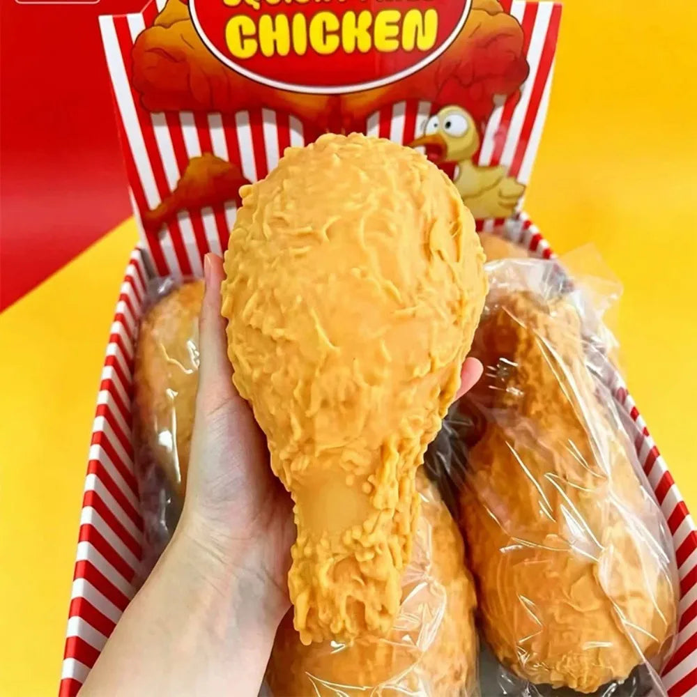 Fried Chicken Squishy – Crispy Drumstick Squeeze Toy