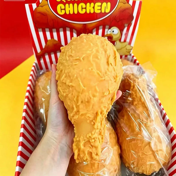 Fried Chicken Squishy – Crispy Drumstick Squeeze Toy